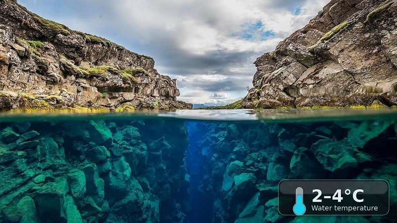 Silfra water temperature